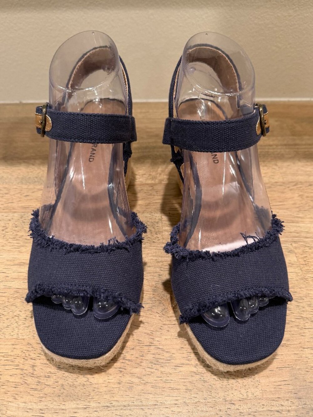 Lucky Brand Mindra Denim Wedge Espadrille Sandals Blue Size 7.5 - Picture 2 of 9